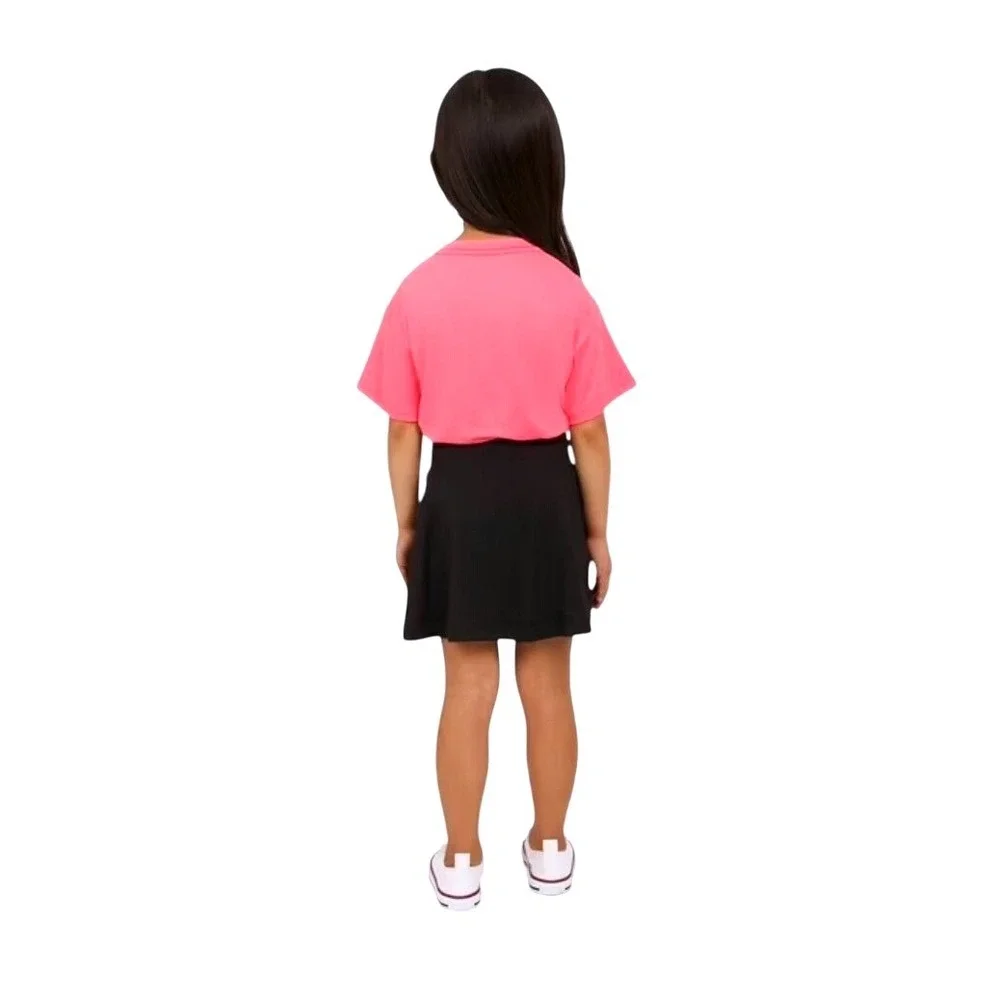 Champion Girls Pink Rainbow Roller Skates Tee and Black Skort 2-Piece Set Sz 2T